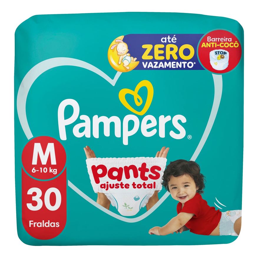 Pampers Fralda Pants Ajuste Total M 30 Unidades