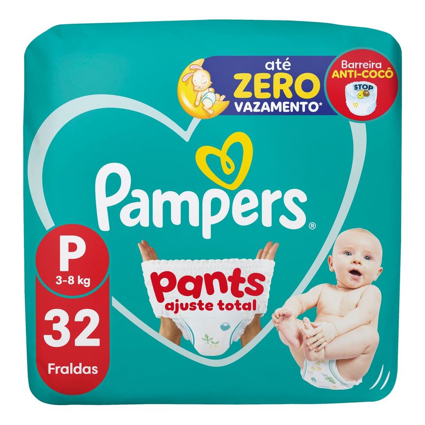 Pampers Fralda Pants Ajuste Total P 32 Unidades