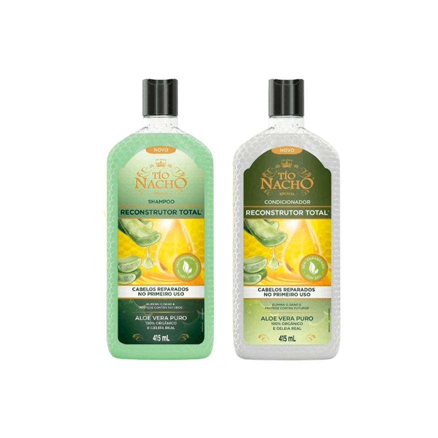 Tio Nacho Kit Tío Nacho Shampoo Reconstrutor Total Hidratação 100% Orgânico 415ml + Condicionador Reconstrutor Total 100% Orgânico 415ml