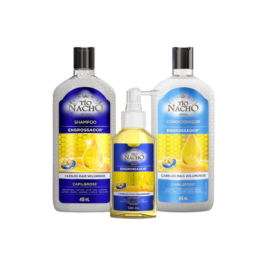 Tio Nacho Kit Tío Nacho Engrossador Antiqueda 415ml + Condicionador Engrossador Antiqueda 415ml + Tônico Capilar Engrossador Antiqueda Spray 120ml