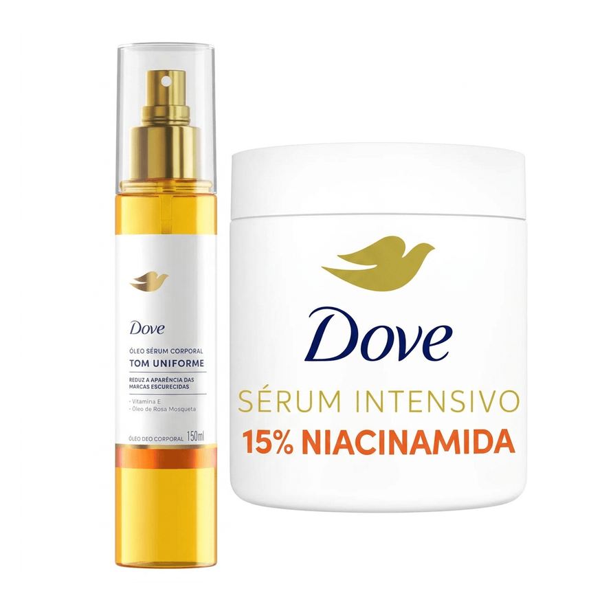 Dove Kit Sérum Corporal Uniformizador Sérum Deo-Hidratante Intensivo 450g + Óleo Corporal Sérum Tom Uniforme 150ml