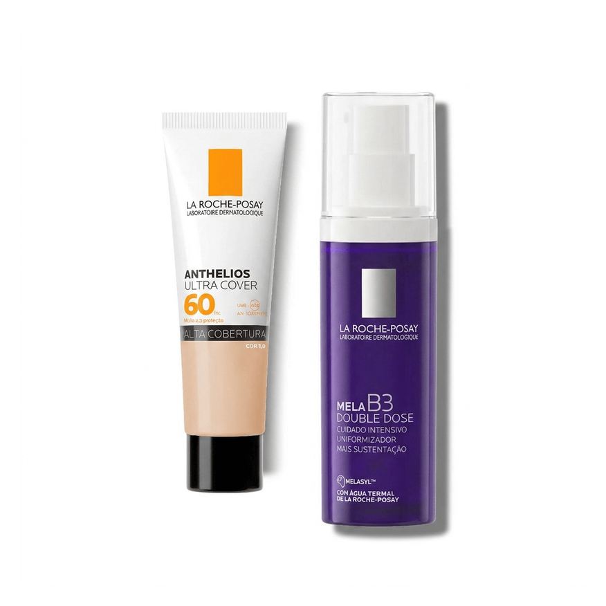 La Roche-Posay Kit Mela B3 e Anthelios Hidratante Clareador Double Dose 40ml + Protetor Solar Ultra Cover FPS 60 Cor 1.0 30g
