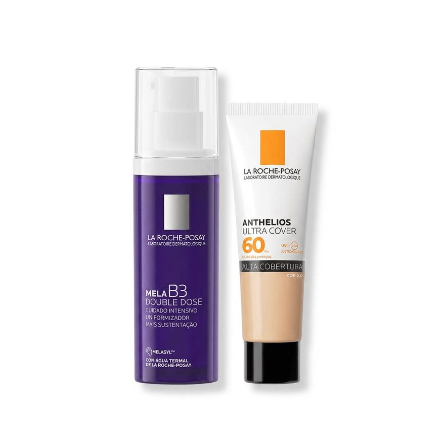 La Roche-Posay Kit Mela B3 e Anthelios Hidratante Facial Mela B3 Double Dose 40ml + Protetor Solar Anthelios Ultra Cover FPS 60 Cor 2.0 30g