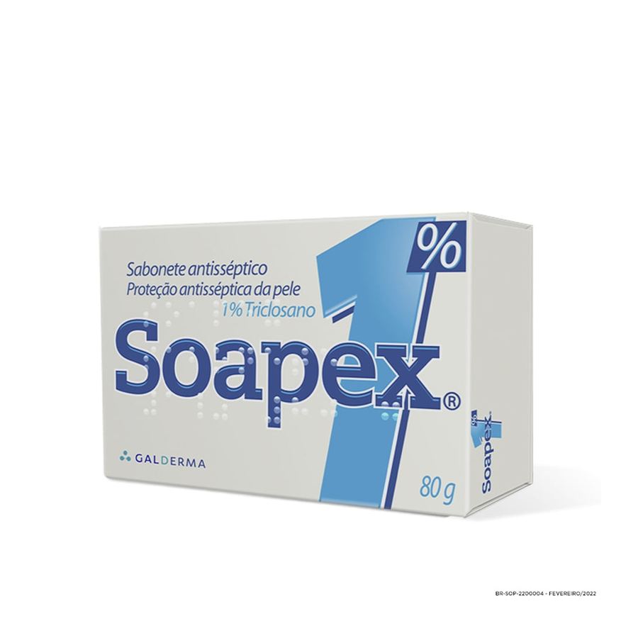 Soapex Sabonete em Barra Facial Antisséptico Triclosano 1% 80g