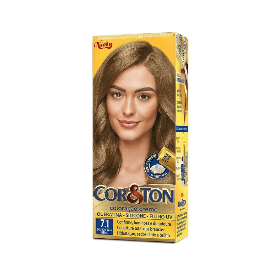Cor&Ton Coloração Niely Louro Médio Cinza 7.1