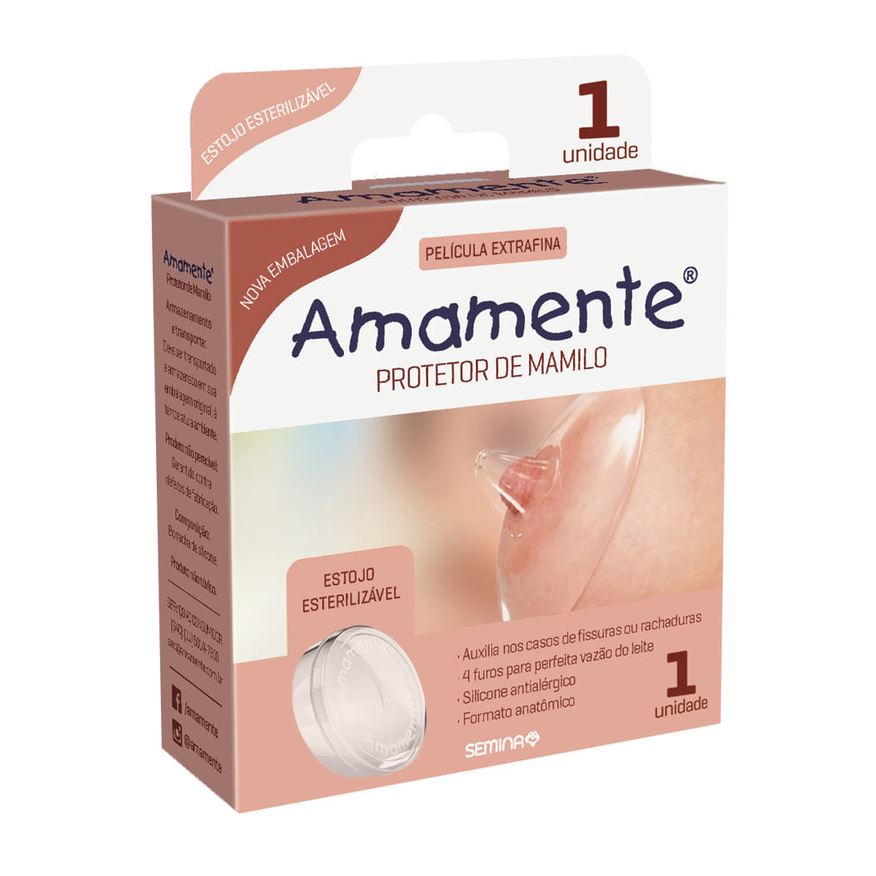 Amamente Protetor de Mamilo Silicone 1 Unidade