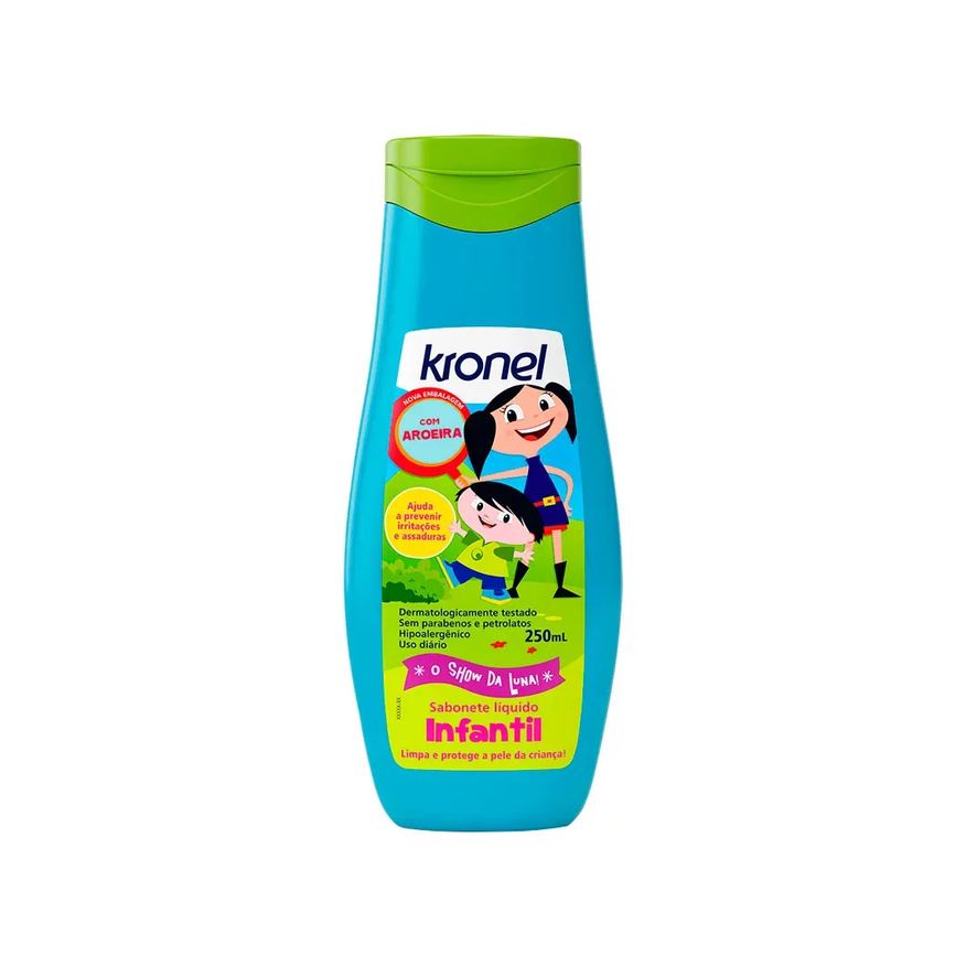 Kronel Sabonete Líquido Infantil Higiene Íntima Aroeira e Aveia pH Equilibrado 250ml