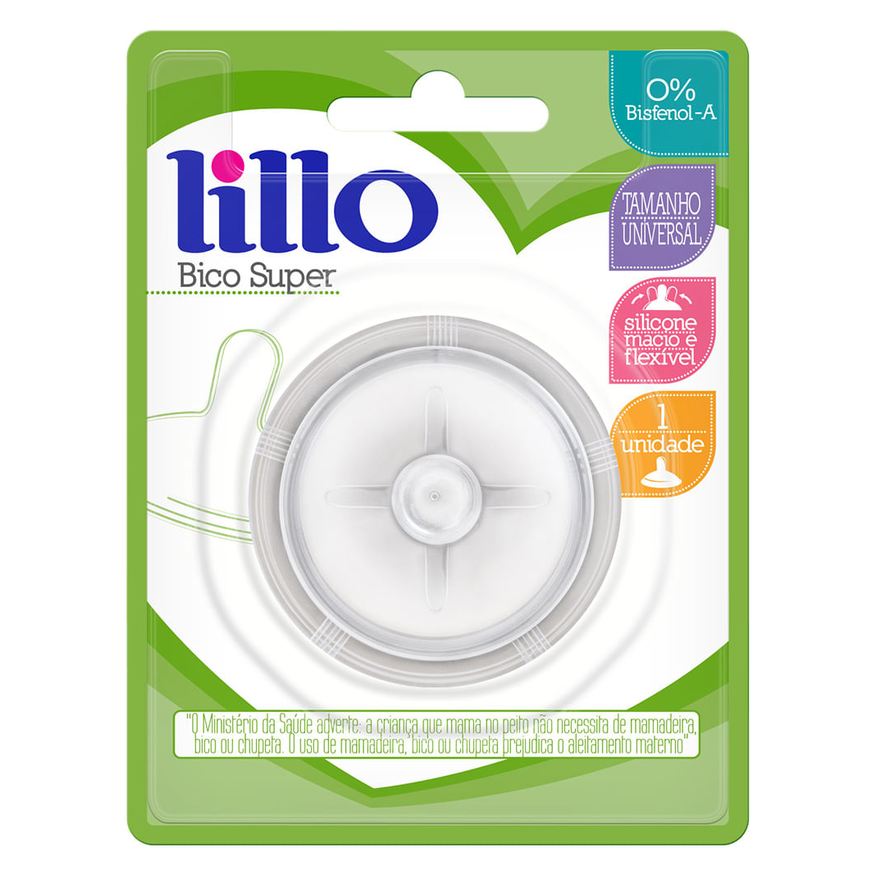 Lillo Bico para Mamadeira Super Redondo Silicone Tamanho Universal 1 Unidades