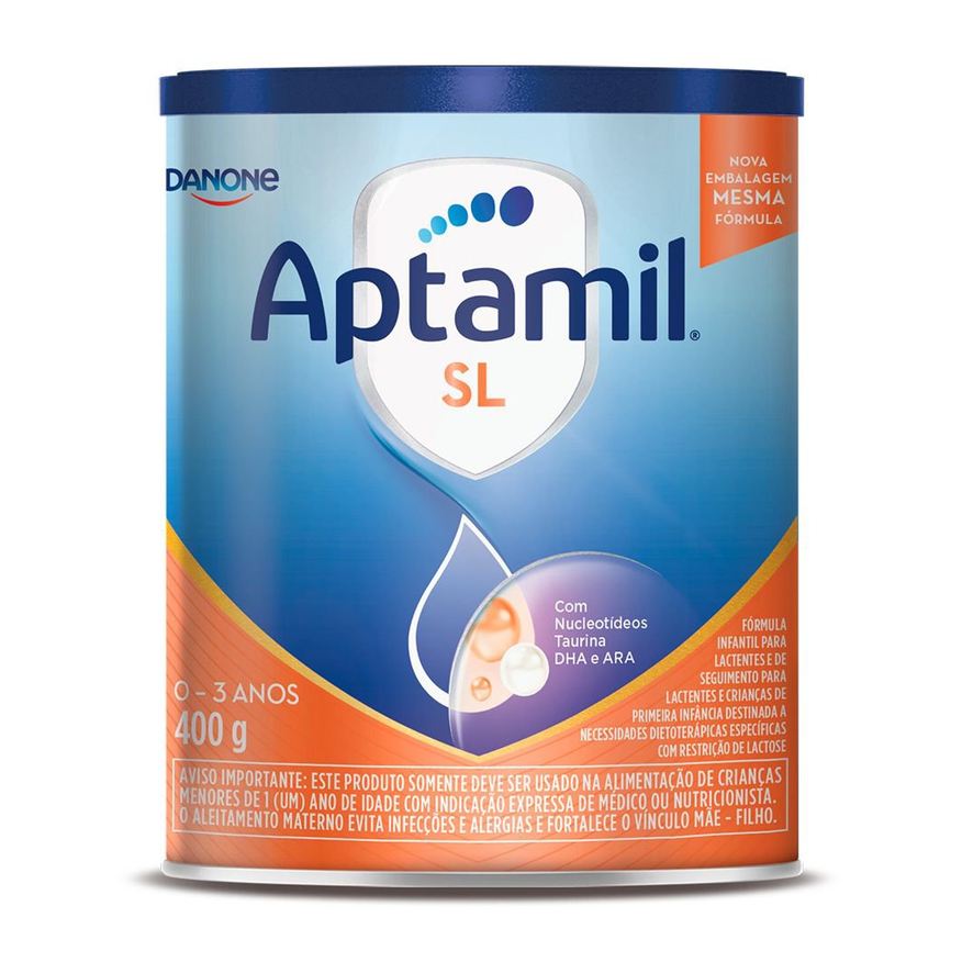Aptamil Fórmula Infantil SL Sem Lactose de 0 a 3 anos 400g