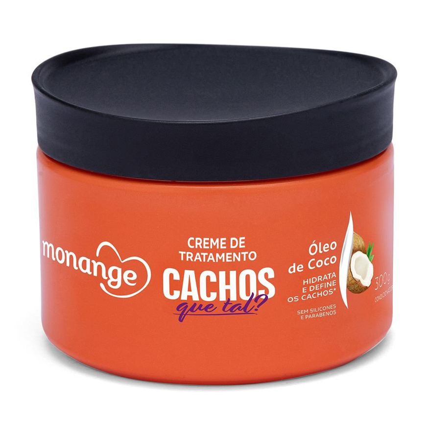 Monange Creme de Tratamento Capilar Cachos Que Tal Óleo de Coco 300g