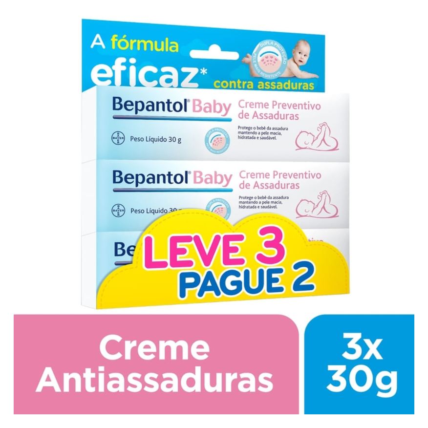 Bepantol Kit Pomada para Assadura Baby 30g 3 Unidades Leve 3 Pague 2