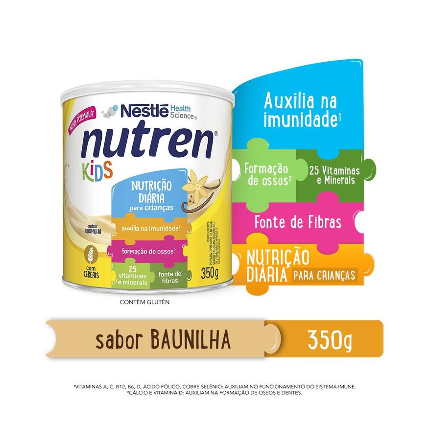 Nutren Complemento Alimentar Infantil Kids Sabor Baunilha 350g