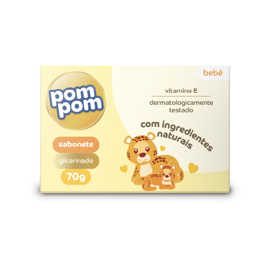 Pompom Sabonete de Glicerina Infantil Pom Pom 70g