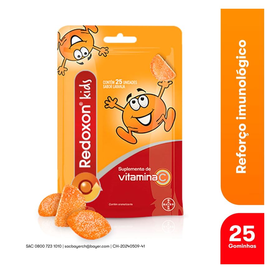 Redoxitos Redoxon Kids Vitamina Infantil Sabor Laranja 25 Gomas