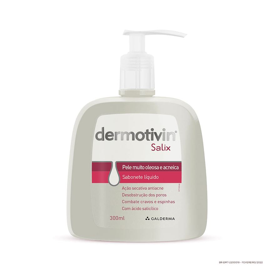 Dermotivin Sabonete Líquido Facial Salix Pele Muito Oleosa e Acneica 300ml