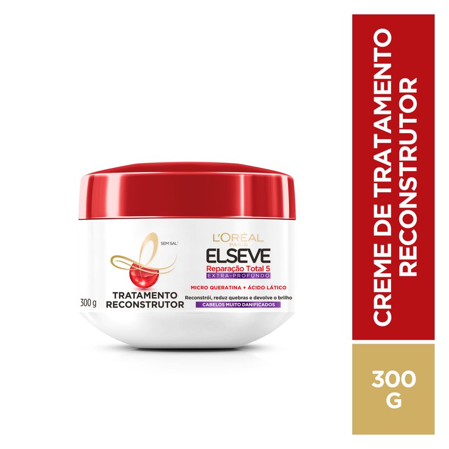Elseve Creme de Tratamento Capilar Reparação Total 5 Extra Profundo Reconstrutor 300g