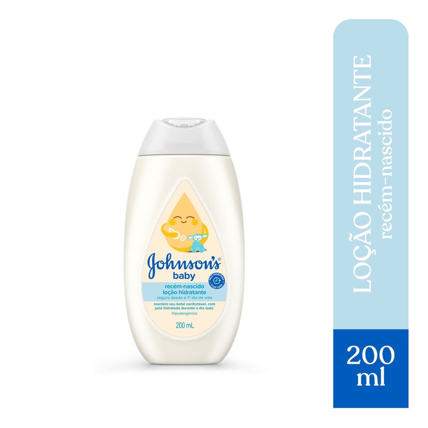 Johnsons Baby Loção Hidratante Infantil Johnson's Baby Recém-nascido Hipoalergênica 200ml