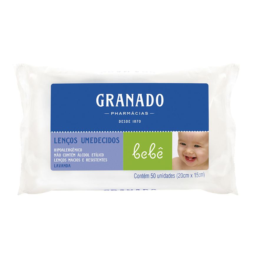 Granado Lenços Umedecidos Bebê Lavanda 50 Unidades