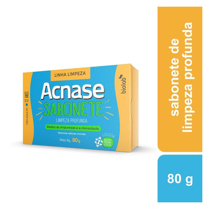 Acnase Sabonete em Barra Facial Clean Limpeza Profunda 80g