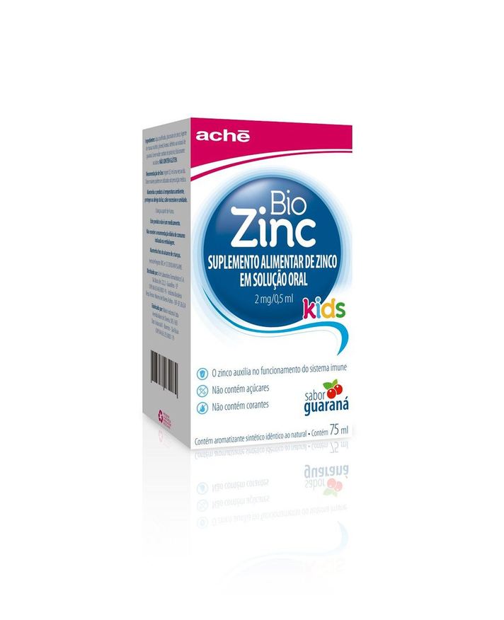 Biozinc Suplemento Alimentar Infantil Kids 2mg/0,5ml Sabor Guaraná Solução Oral 75ml