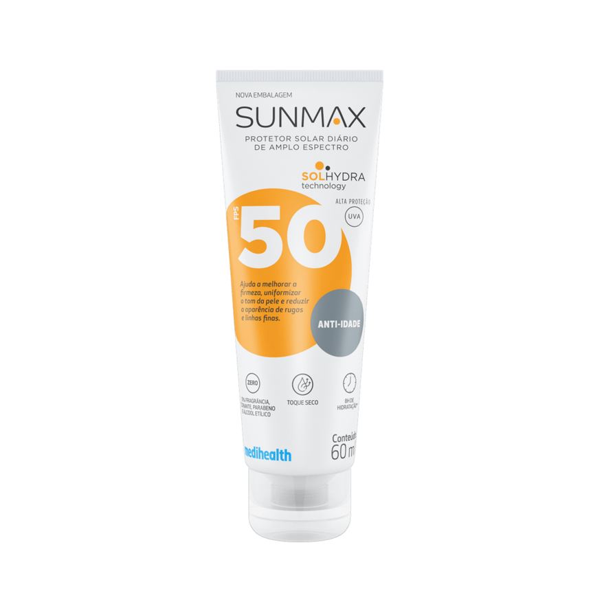 Sunmax Protetor Solar Anti-Idade FPS50 Pele Normal a Seca 60ml