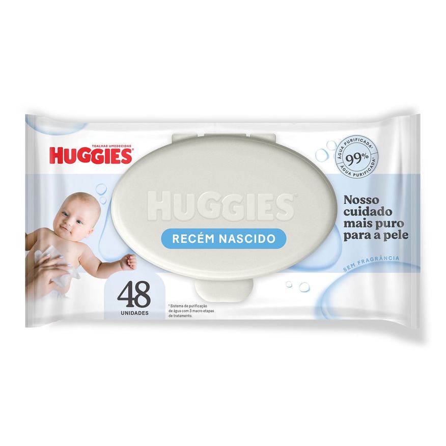 Huggies Lenços Umedecidos Recém-Nascido Sem Fragrância 48 Unidades