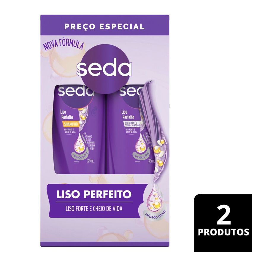 Seda Shampoo + Condicionador Liso Perfeito 325ml Preço Especial