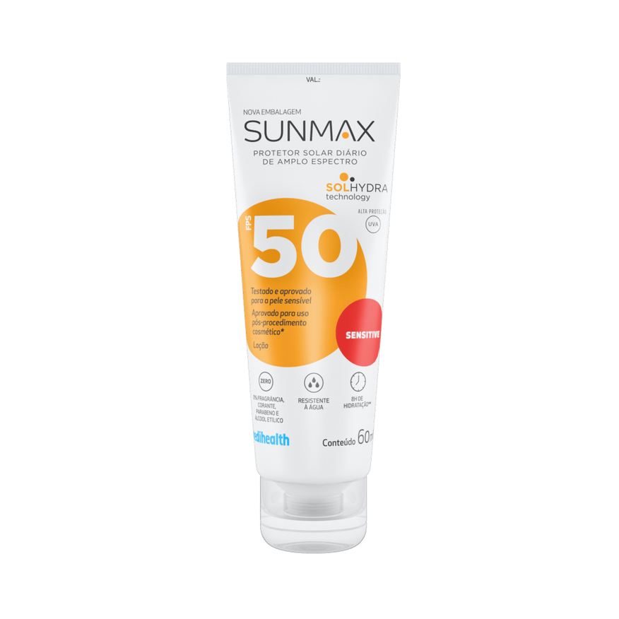 Sunmax Protetor Solar Facial Sensitive FPS50 Toque Seco 60ml