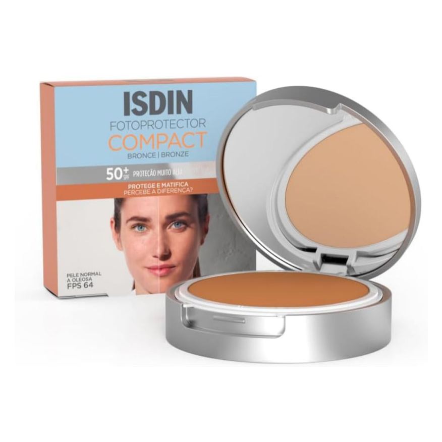 ISDIN Protetor Solar Facial Compact FPS50+ Pó Compacto Cor Bronze 10g