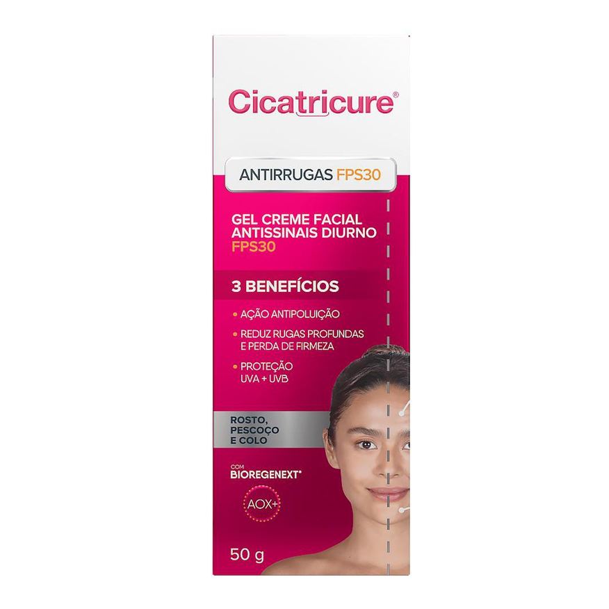 Genomma Creme Facial Cicatricure Antissinais FPS 30 50g