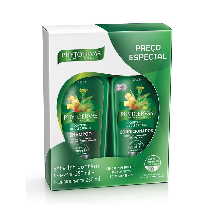 Phytoervas Kit Shampoo Controle de Oleosidade 250ml 1 Uni + Condicionador Phytoervas Controle de Oleosidade 250ml 1 Uni