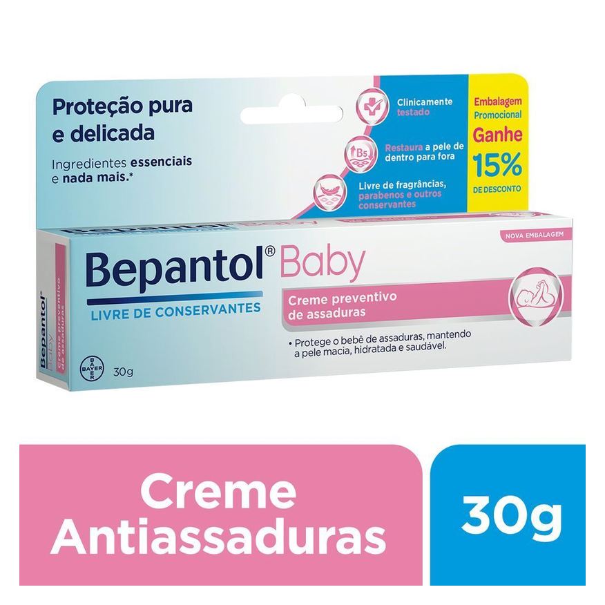Bepantol Pomada para Assadura Baby com Pró-Vitamina B5 Sem Perfume Recém-Nascido 30g