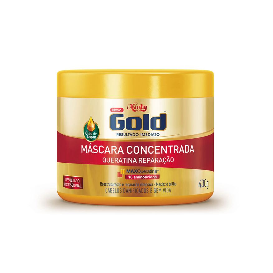 Niely Gold Máscara Capilar Queratina Reparação 430g