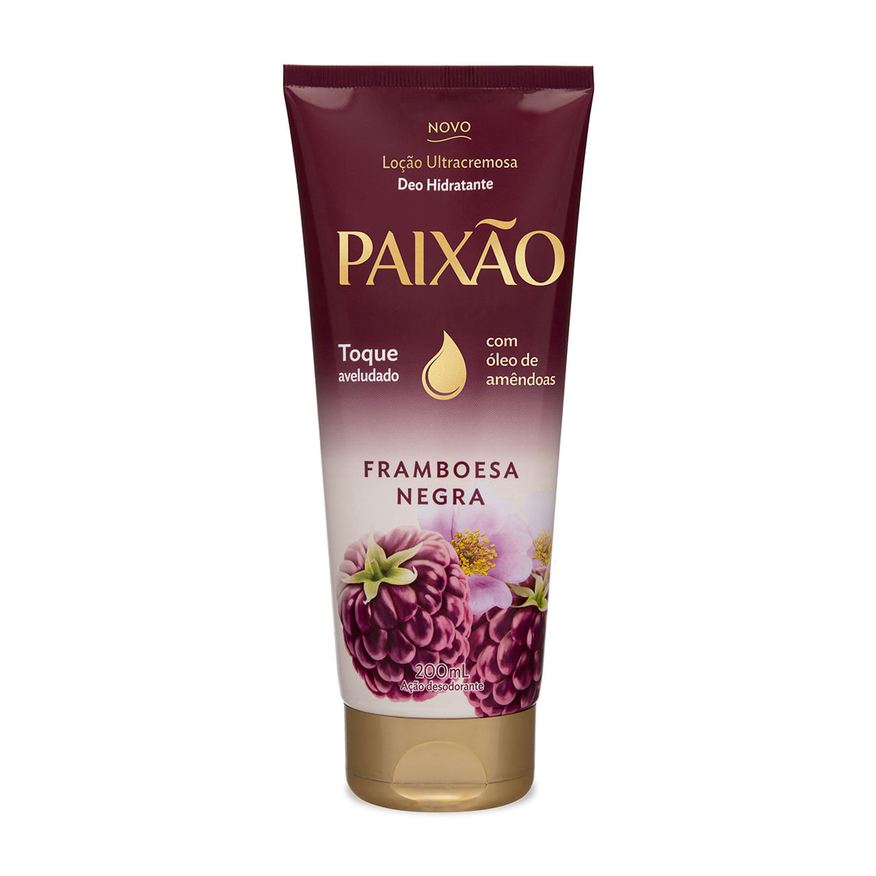 Paixao Hidratante Paixão Framboesa Negra com Hibisco Ultracremoso ação desodorante 200ml