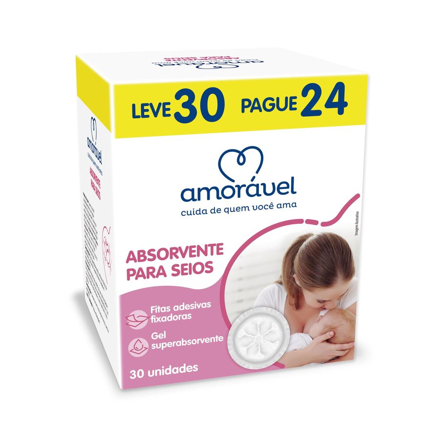 Amoravel Absorvente Para Seios Amorável Leve 30 Pague 24 Unidades
