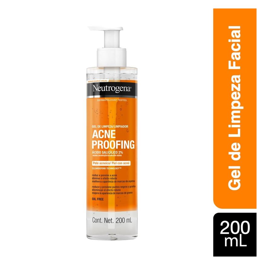 Neutrogena Gel de Limpeza Facial Acne Proofing com Ácido Salicílico 200ml