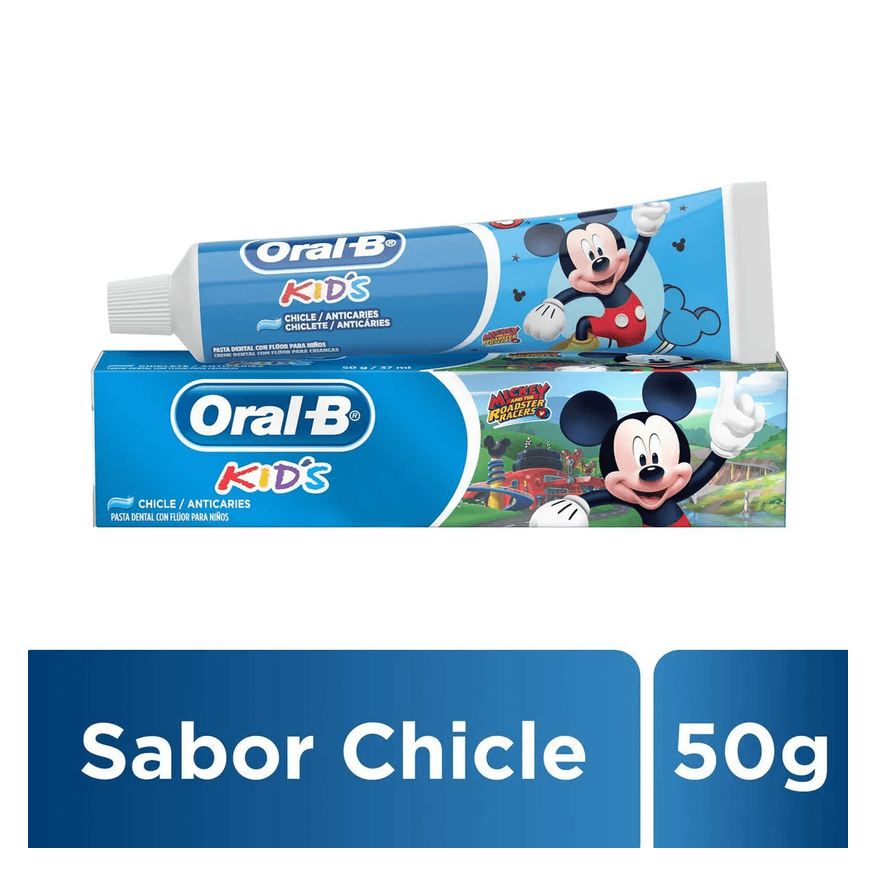 Oral B Creme Dental Infantil Oral-B Kids Mickey Anticáries com Flúor Zero Açúcar Sabor Bubble Gum 50g