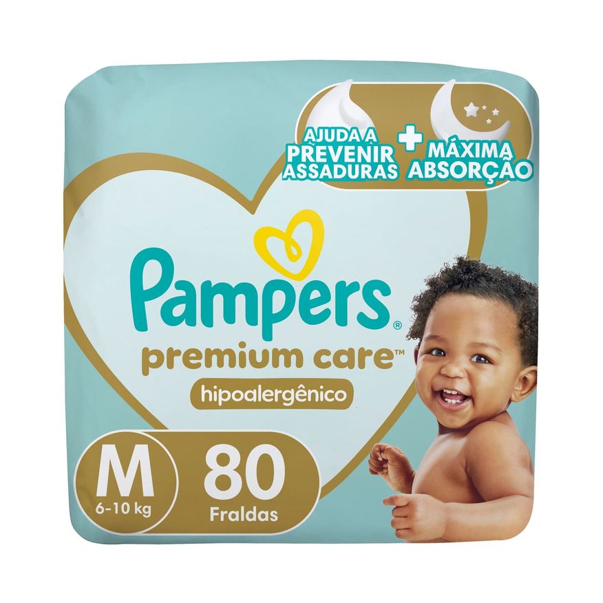 Pampers Fralda Premium Care M 80 Unidades