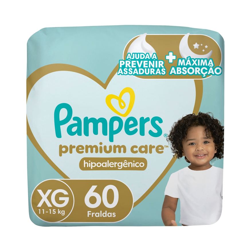 Pampers Fralda Premium Care XG 60 Unidades