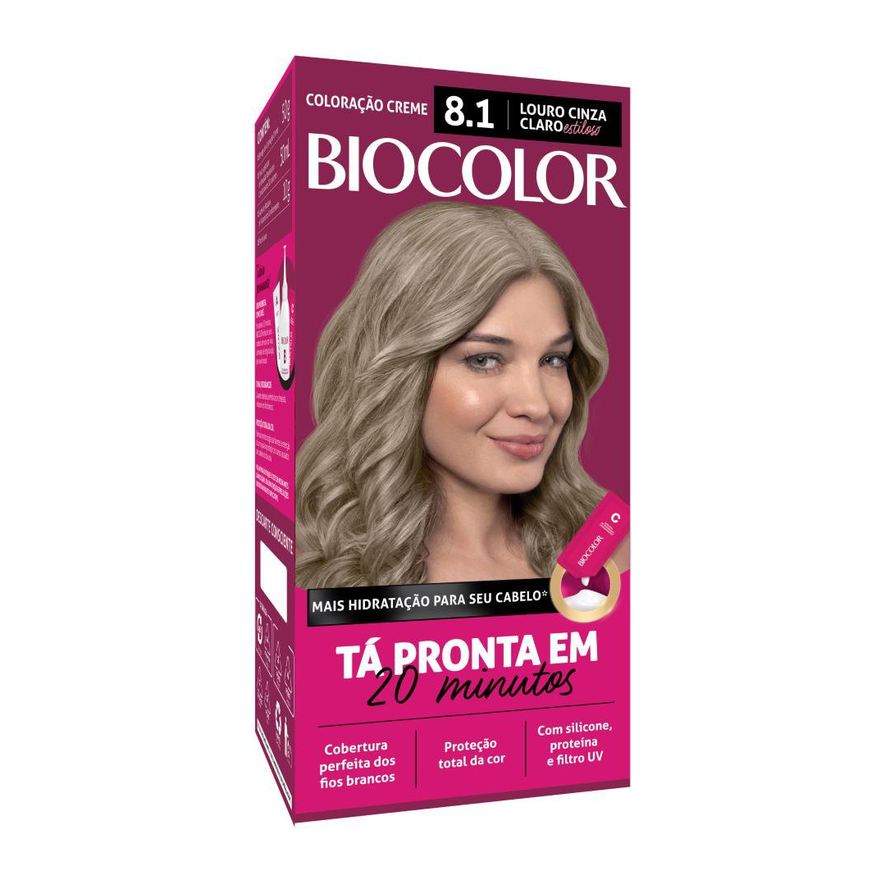 Biocolor Tinta de Cabelo Mini Kit Louro Acinzentado Radiante 8.1