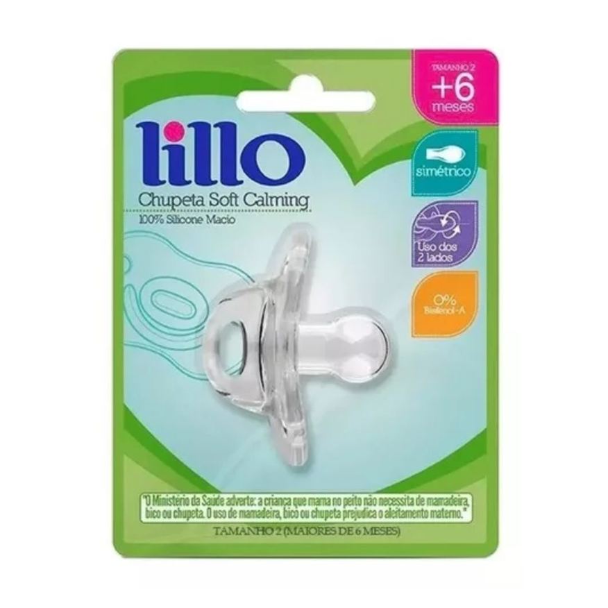 Lillo Chupeta Soft Calming Bico Simétrico +6 meses Silicone Neutra Tamanho 2 1 Unidades