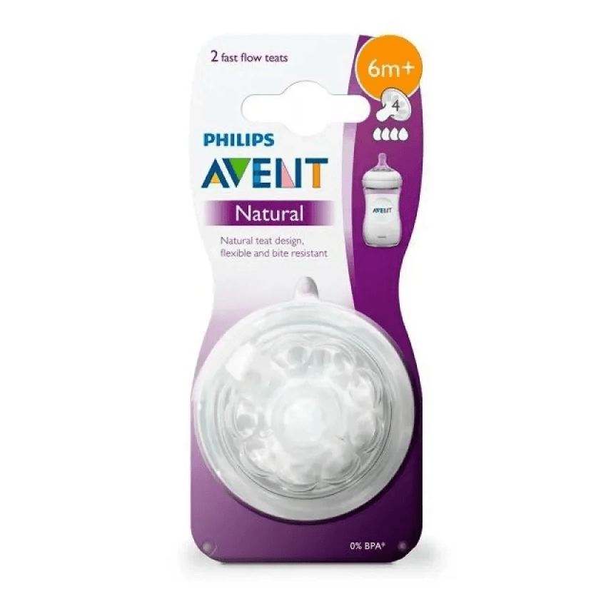 Philips Avent Bico para Mamadeira Pétala +6 meses Anticólica Silicone Tamanho 4 2 Unidades