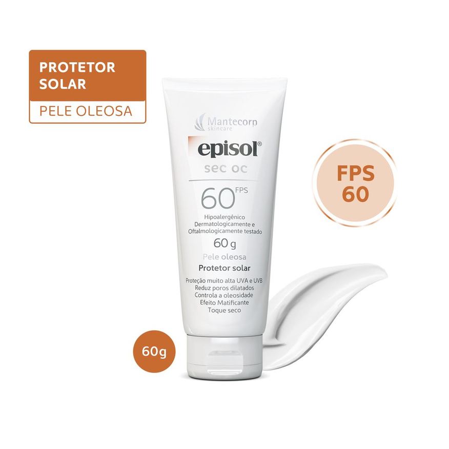 Episol Protetor Solar Facial Sec OC FPS60 60g