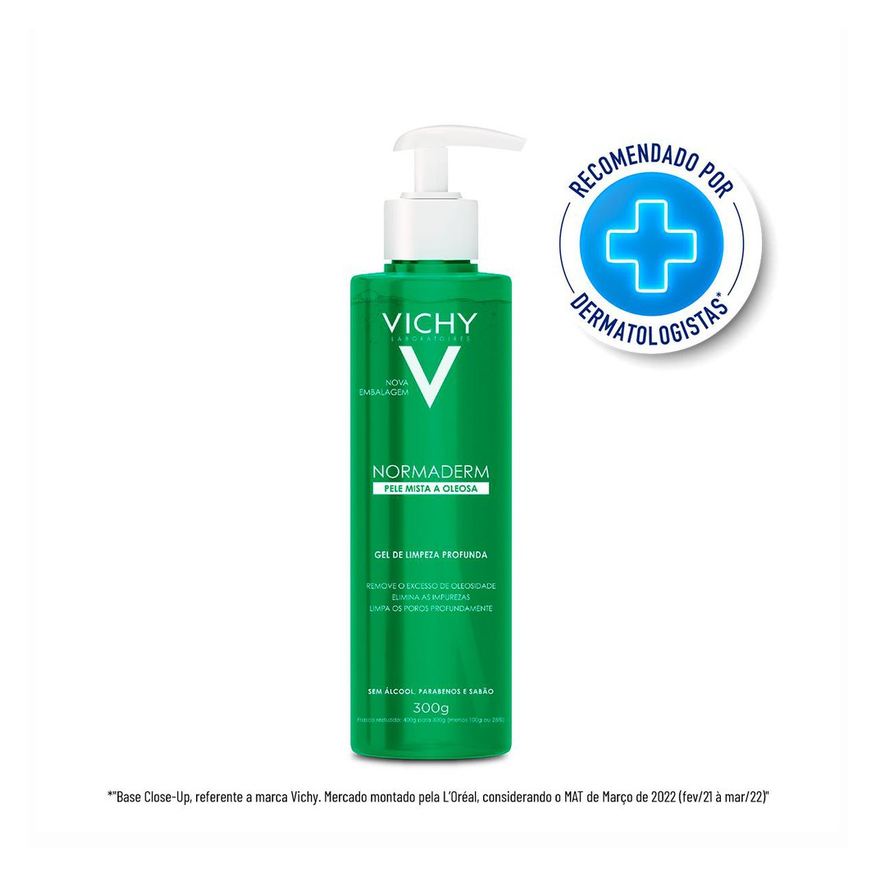 Normaderm Gel de Limpeza Facial Vichy Limpeza Profunda Pele Mista a Oleosa 300g