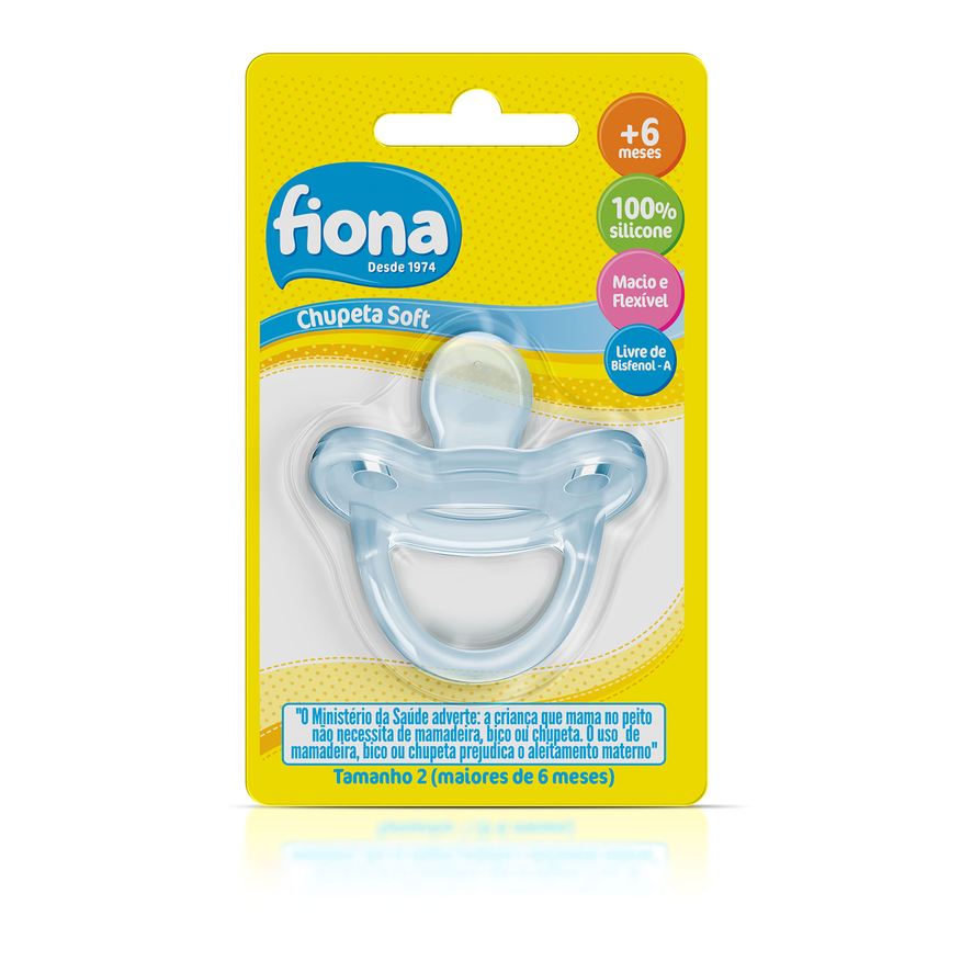Fiona Chupeta Soft Anatômica +6 meses Silicone Azul Tamanho 2 1 Unidades