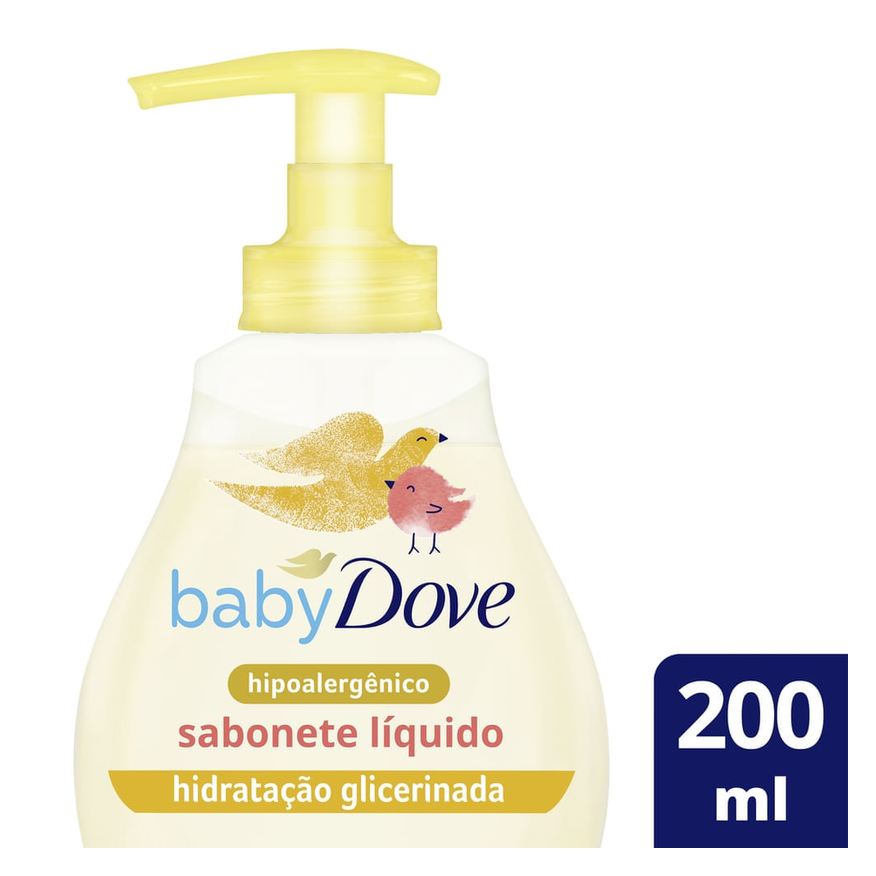 Dove Sabonete Líquido Infantil Baby Hidratação Glicerinada Recém-Nascido 200ml