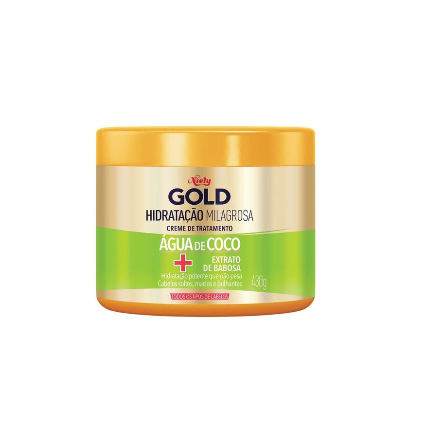 Niely Gold Creme de Tratamento Capilar Hidratação Milagrosa Água de Coco + Babosa 430g