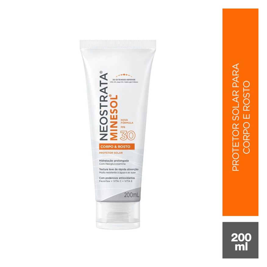 Minesol Protetor Solar NeoStrata Rosto e Corpo FPS30 200ml