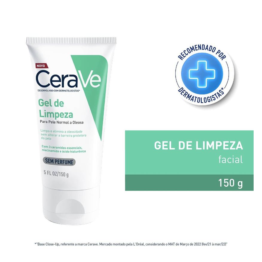 CeraVe Gel de Limpeza Facial Peles Normais a Oleosas 150g