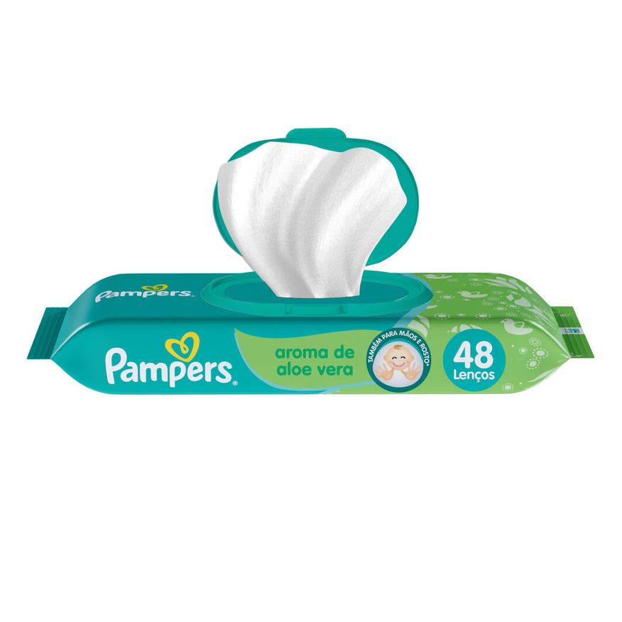 Pampers Lenços Umedecidos Aroma de Aloe Vera 48 Unidades